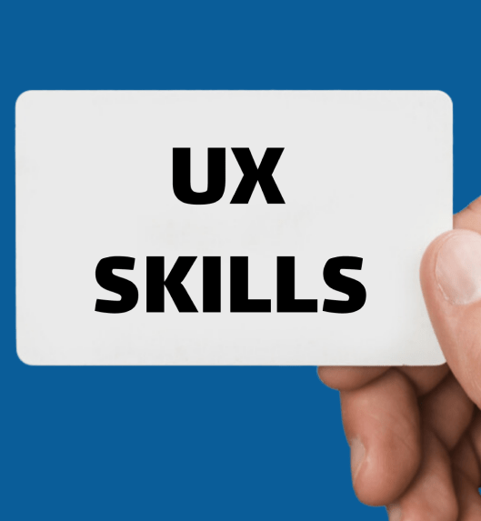 UX Skills Banner in hand